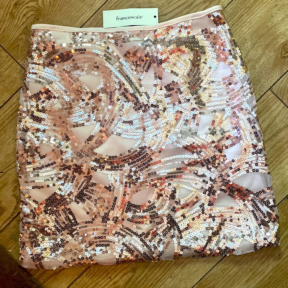 NWT- Francesca’s Sequin Skirt